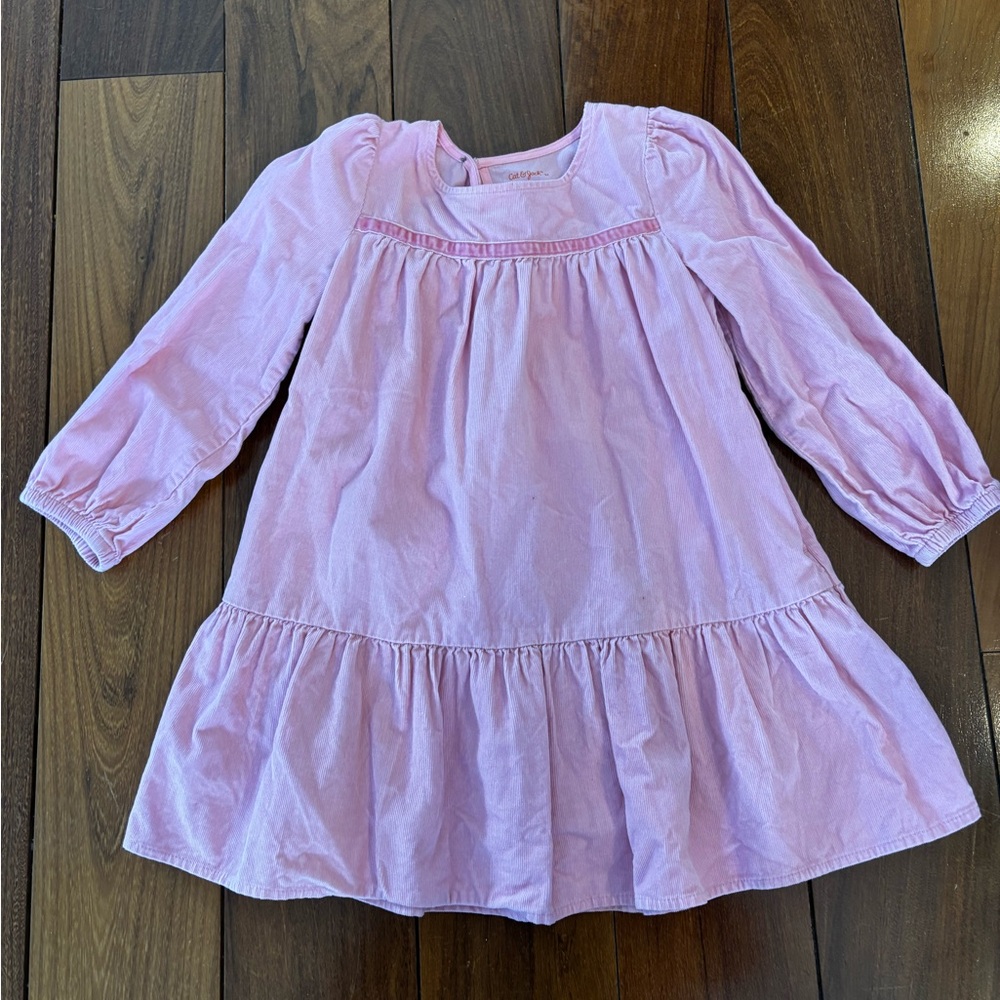 Pink Corduroy Kids Dress